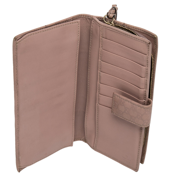 GUCCI Beige ssima Leather Bree Bifold Wallet - Picture 2 of 9